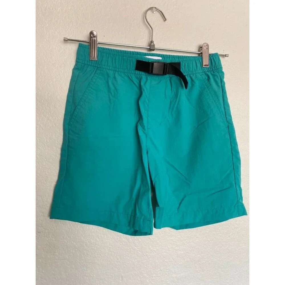 EUC Old Navy Boys Teal Green Nylon Tech Shorts with Built-in Belt Size M (8)